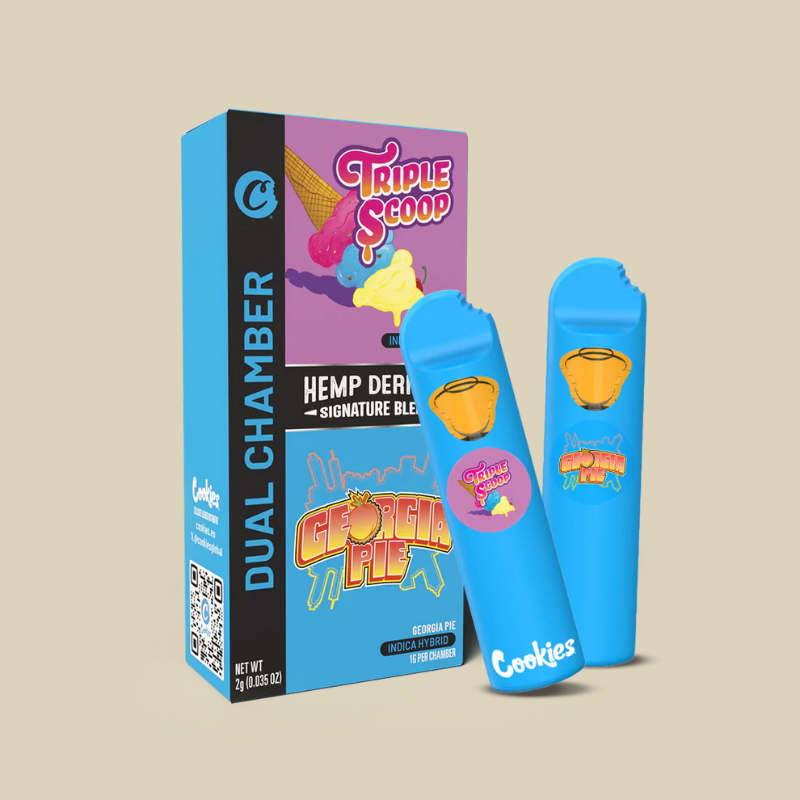 VAP PEN 2ml By COOKIES® 99% 10-OH - TRIPLE SCOOP 🍦 & GEORGIA PIE 🍊