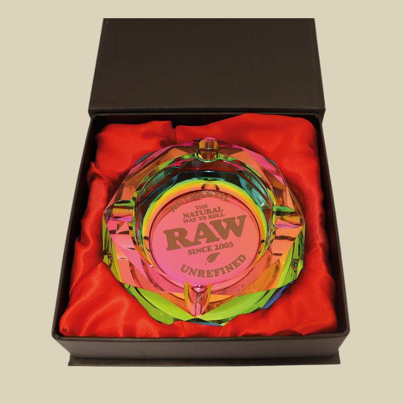 CENICERO CRYSTAL RAW RAINBOW